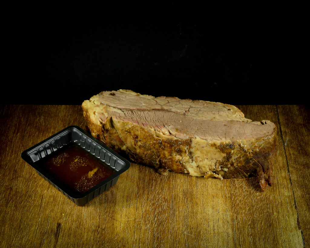 Angus brisket gerookt en gegaard