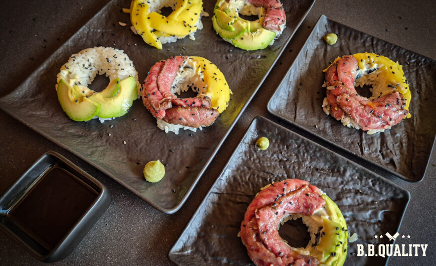 Wagyu sushi donut recept | Wagyu saku entrecote | BBQ -rookie | BBQuality