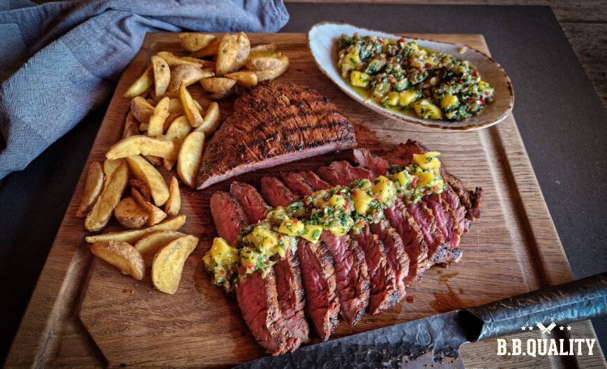 BBQ bavette recept met mango chimichurri | vinkenlap | BBQuality steak rub | Ronald Rookie | BBQuality