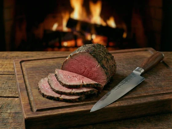 Angus rosbief gekruid gesneden