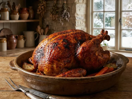Gevulde kalkoen met bospaddestoelen
