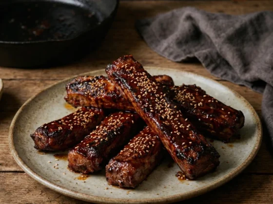 langzaam gegaarde beef ribfingers van de bbq