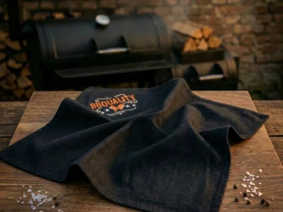 BBQuality kookdoek zwart dubbeldik 60x65 cm voor keuken en bbq