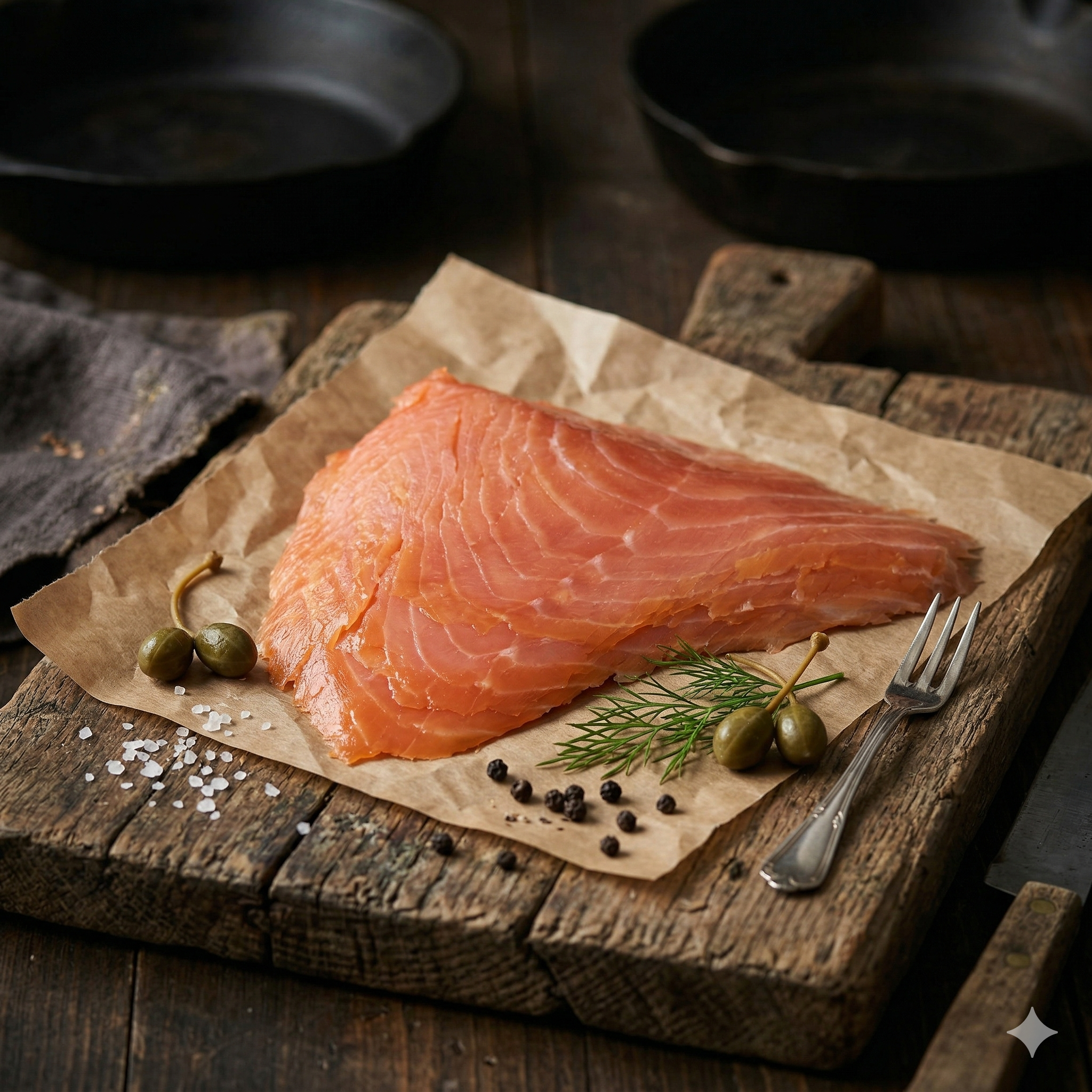 Gerookte zalm 200 gram van Noorse zalm, ambachtelijk gerookt en klaar om te serveren