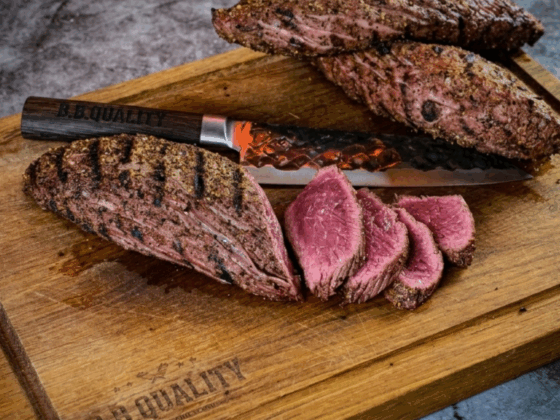 Perfect roze medium rare bereidde Angus Diamanthaas La Finca Uruguay